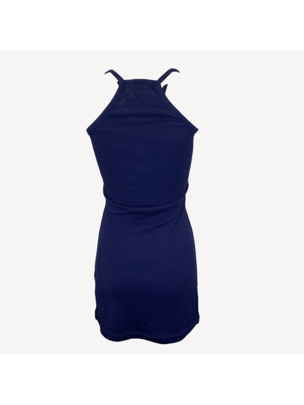 Calvin Klein Navy Blue Double Strappy Bodycon Tank Mini Dress White Size Small - Picture 3 of 10